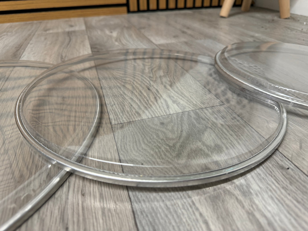 Clear Resonant Tom Rock Fusion Size Drum Heads Skins Set Of 3 #VK63