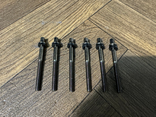 TAMA Black Nickel Drum Tension Rods 72mm Screws Tom Hardware x6 #NM20