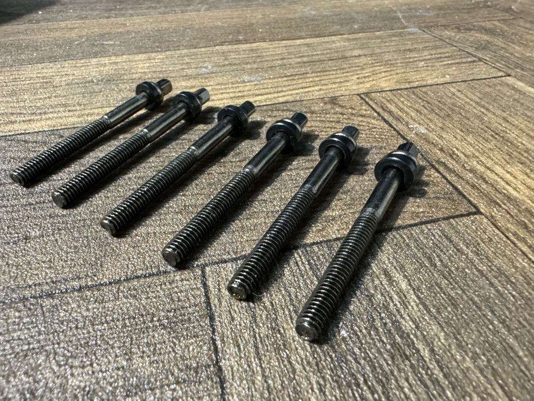 TAMA Black Nickel Drum Tension Rods 72mm Screws Tom Hardware x6 #NM20