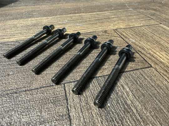 TAMA Black Nickel Drum Tension Rods 72mm Screws Tom Hardware x6 #NM20