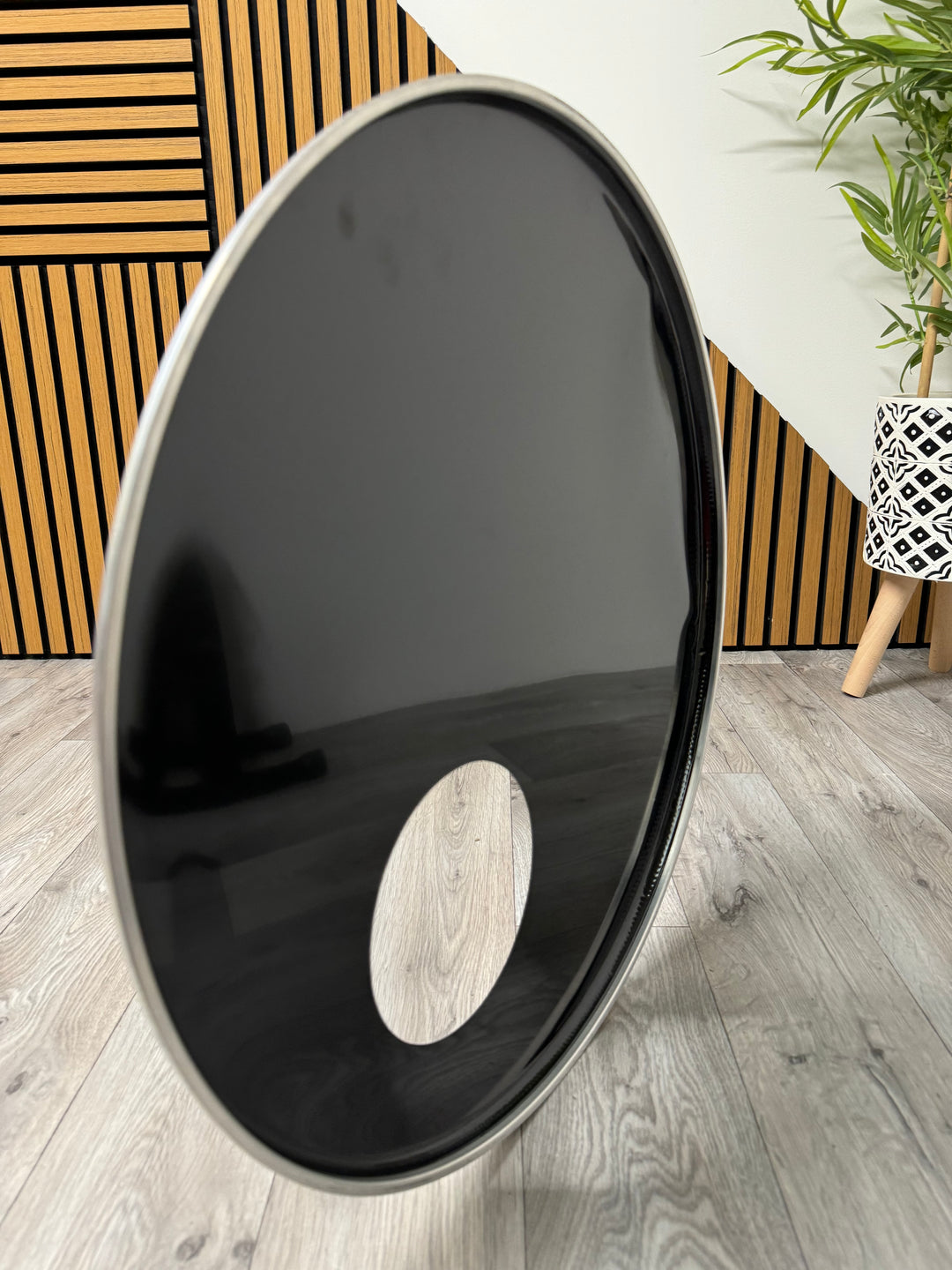 Black Resonant Bass 22" Drum Head / Port Hole #OQ97