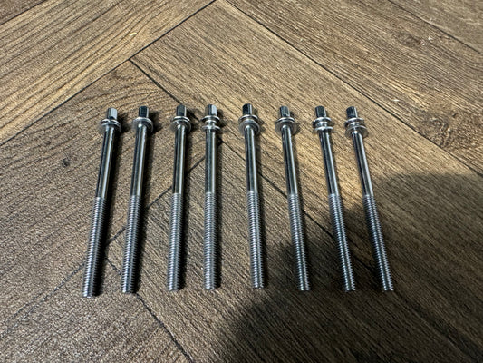 Drum Tension Rods 90mm x M6 Screws Tom Hardware x8 #NO80