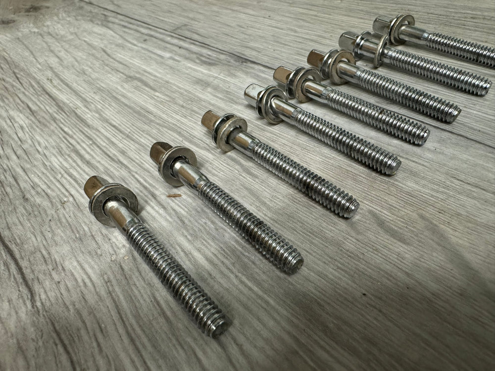 Premier Drum Tension Rods 51mm Screws Hardware x8 / Chrome #WY12