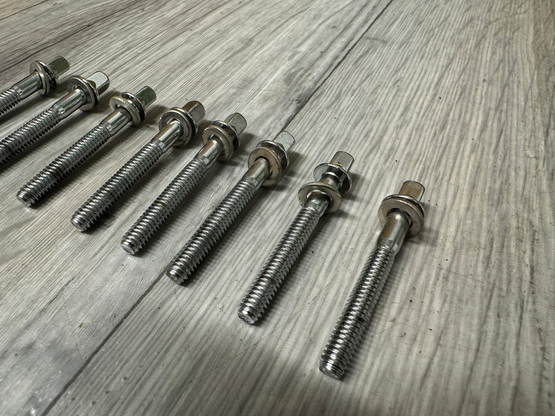 Premier Drum Tension Rods 51mm Screws Hardware x8 / Chrome #WY12