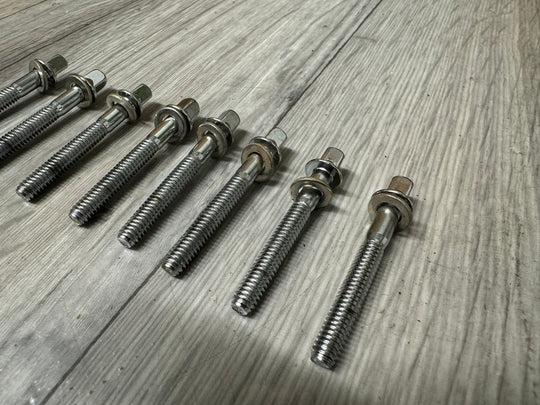 Premier Drum Tension Rods 51mm Screws Hardware x8 / Chrome #WY12
