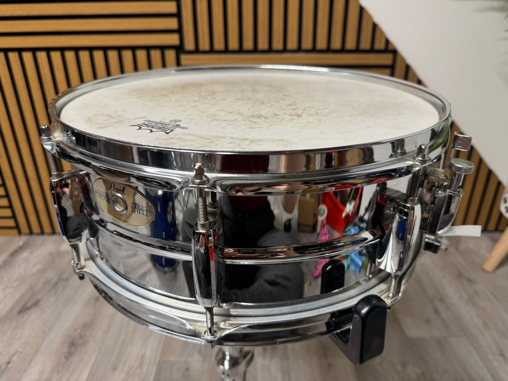 Pearl Mirror Chrome Steel Shell Snare Drum 14”x5.5” / 8-Lug #WL54