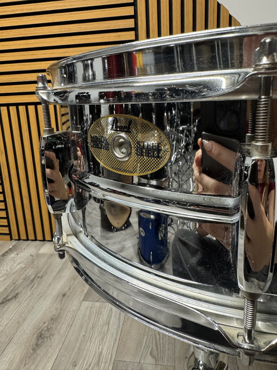 Pearl Mirror Chrome Steel Shell Snare Drum 14”x5.5” / 8-Lug #WL54