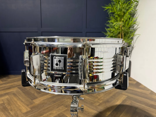 SONOR 503 14” x 5.5” 8-Lug Steel Snare Drum / Drum Hardware #MU134