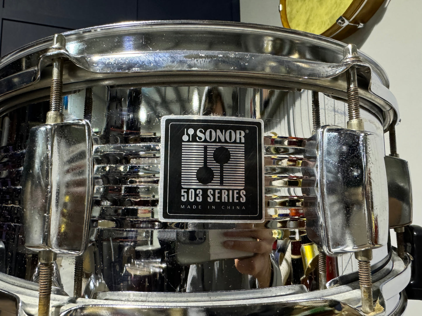 SONOR 503 14” x 5.5” 8-Lug Steel Snare Drum / Drum Hardware #MU134