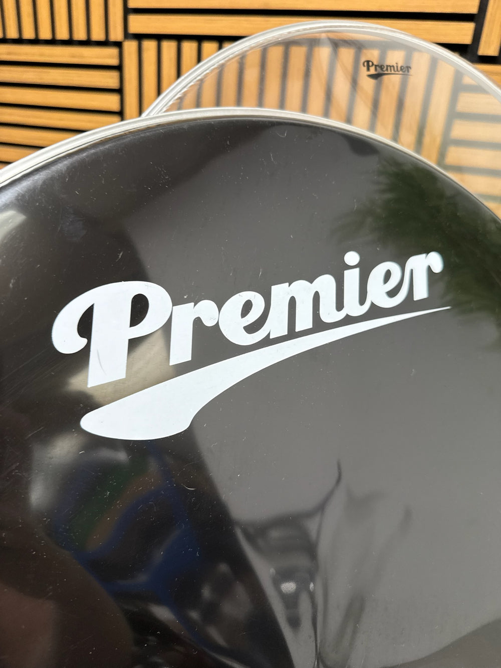 Premier Bass 22" Drum Heads (Pair) / Black & Clear #WR37