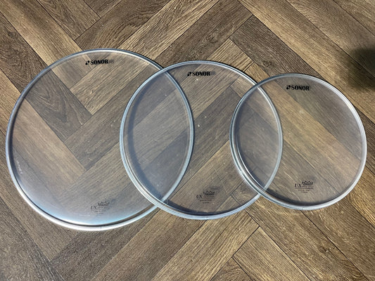 Sonor by Remo Resonant Tom Fusion Size Drum Heads Skins Set Of 3 #NV9