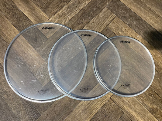 Sonor by Remo Batter Tom Fusion Size Drum Heads Skins Set Of 3 #NV10