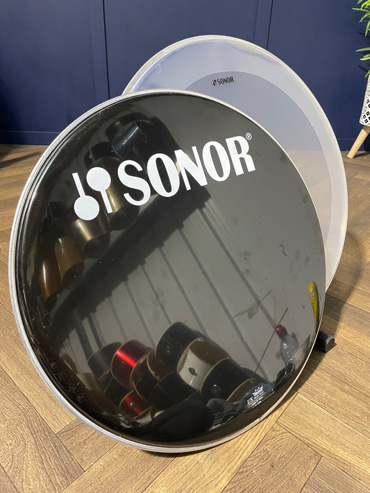 Sonor by Remo Bass 20" Drum Heads (Pair) / Black & Clear #NV11
