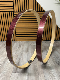 Pearl Bass Drum 20” Wooden Hoops Rims Hardware / Red Sparkle #OV61