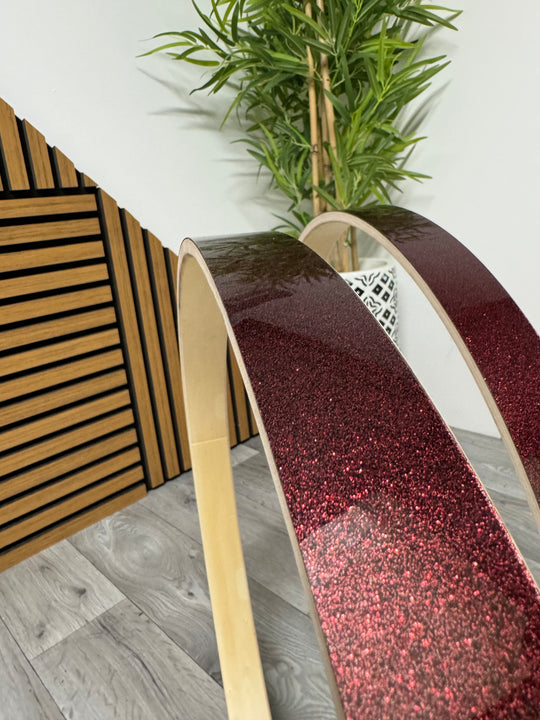 Pearl Bass Drum 20” Wooden Hoops Rims Hardware / Red Sparkle #OV61