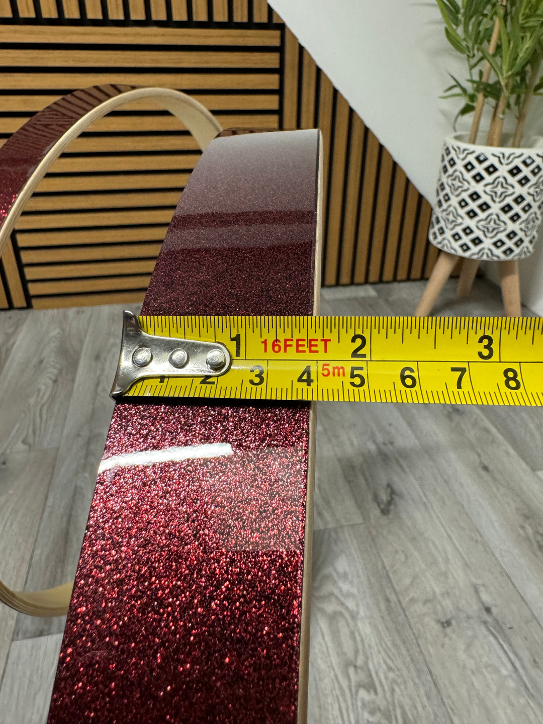 Pearl Bass Drum 20” Wooden Hoops Rims Hardware / Red Sparkle #OV61