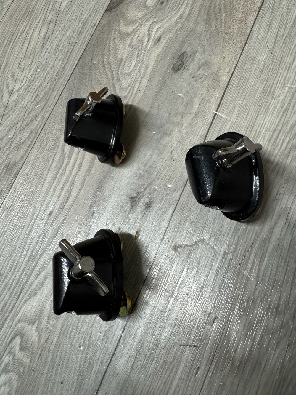 Floor Tom Drum Leg Holders Hardware Mounts x3 / Black Hardware #WS46