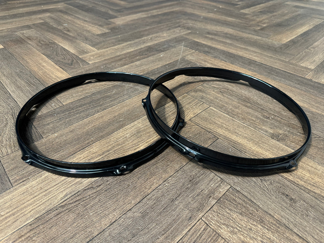 Pearl Vision Black Tom Drum 12” 6 Lug Hoops Rims Hardware Tension #MG11/MX17