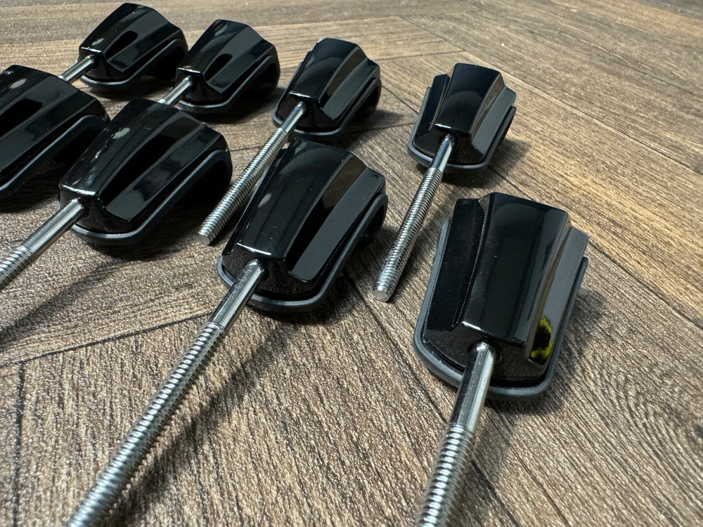 Pearl Vision Black Bass Drum Tension Rods And Claws / Drum Hardware x8 #MG13/MX16