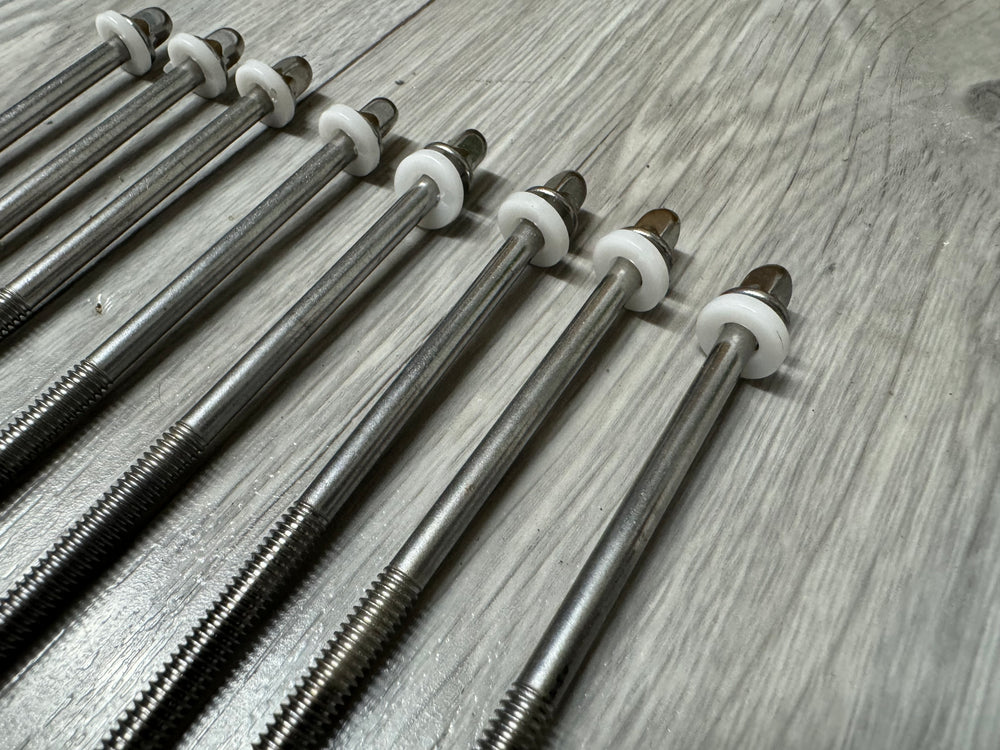Bass Drum Tension Rods 110mm Screws Tom Hardware x8 #OF94