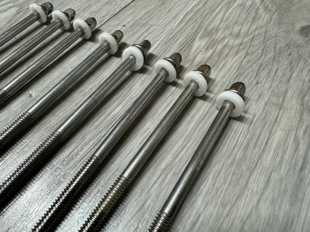 Bass Drum Tension Rods 110mm Screws Tom Hardware x8 #OF94