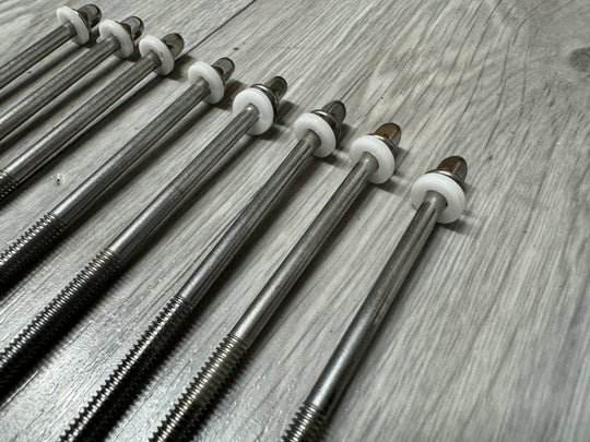 Bass Drum Tension Rods 110mm Screws Tom Hardware x8 #OF94