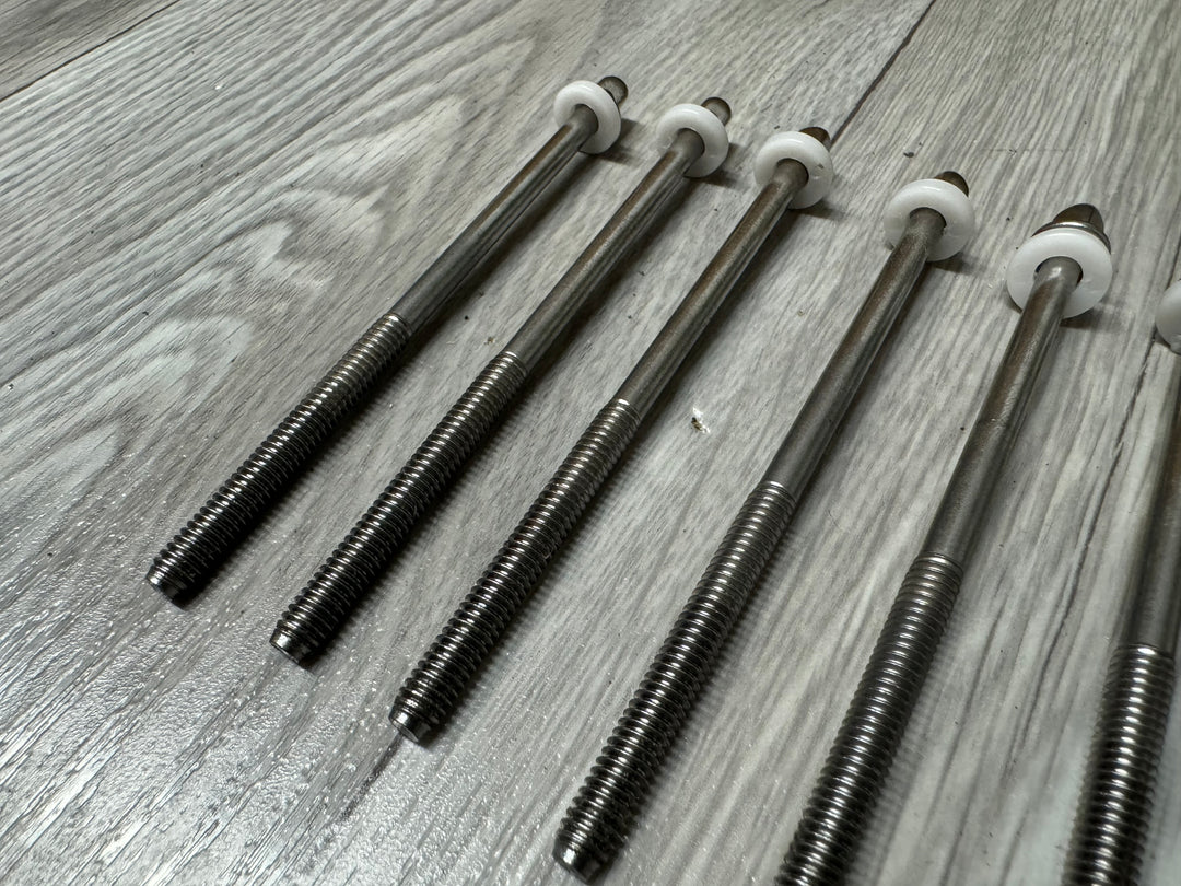 Bass Drum Tension Rods 110mm Screws Tom Hardware x8 #OF94