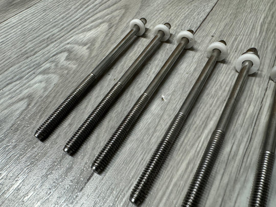 Bass Drum Tension Rods 110mm Screws Tom Hardware x8 #OF94