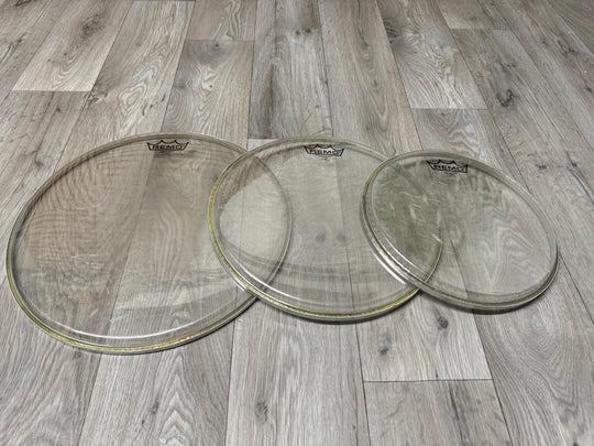 Remo Emperor Clear Tom Fusion Size Drum Heads Skins Set Of 3 #OG4