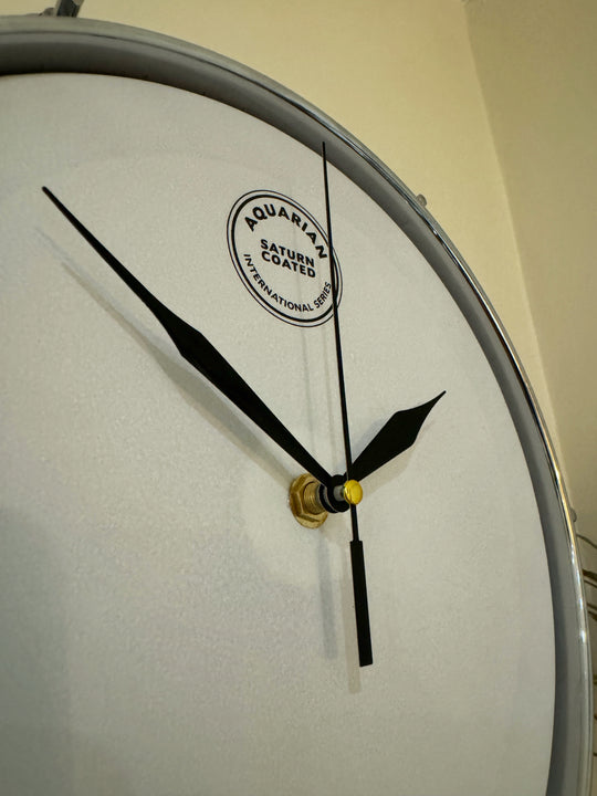 Aquarian Drum Clock / Wall Feature 10" Drum Clock / Burnt Orange / Upcycle