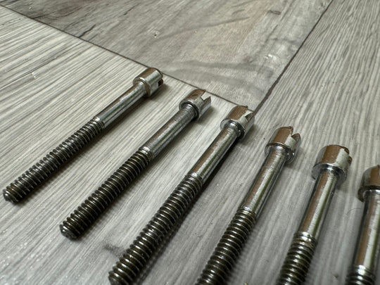 Vintage Slot Drum Tension Rods 60mm Screws / Hardware Spares x8 #VR123