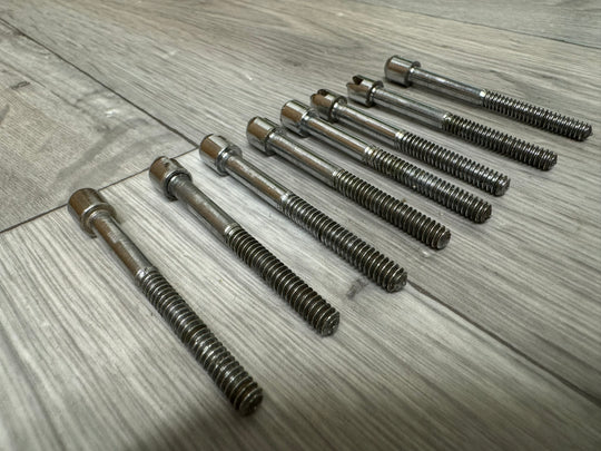 Vintage Slot Drum Tension Rods 60mm Screws / Hardware Spares x8 #VR123