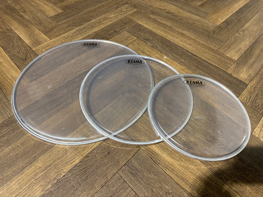 TAMA Clear Tom Rock Fusion Size Drum Heads Skins Set Of 3 #NS26