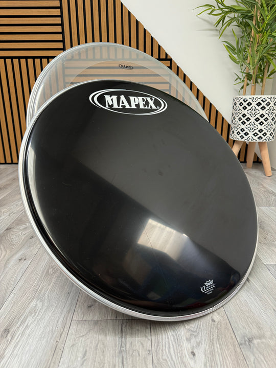 Mapex by Remo Bass 22" Drum Heads (Pair) / Black & Clear #OG40