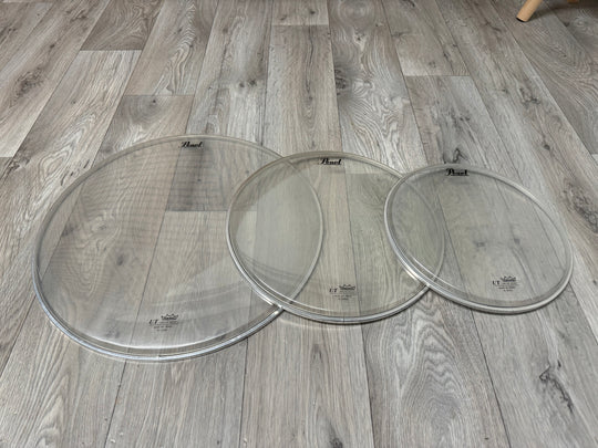 Tom Drum Heads Set Of 3 / Pearl by Remo UT / Rock Fusion Size Heads #OX15