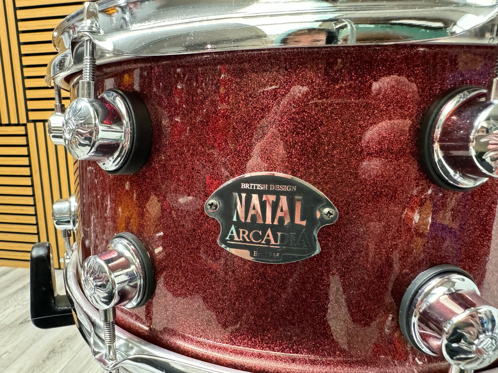Natal Arcadia Snare Drum 14” x 6.5” / 8-Lug / Red Sparkle #OX27