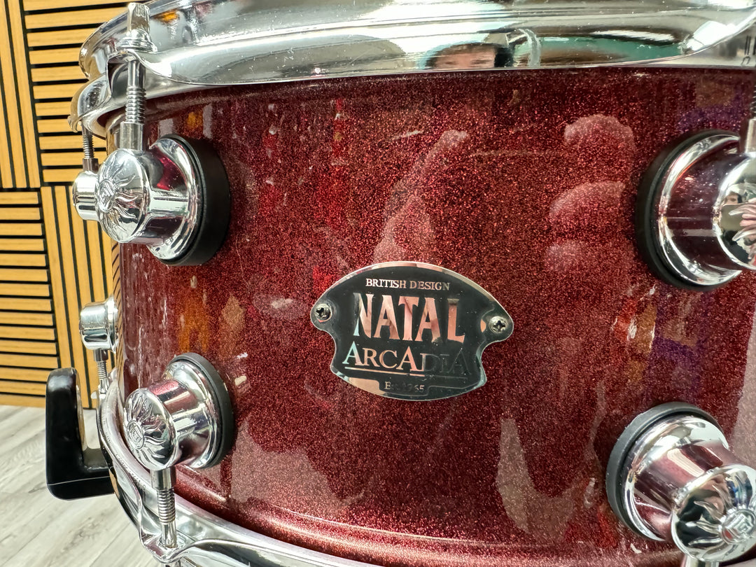 Natal Arcadia Snare Drum 14” x 6.5” / 8-Lug / Red Sparkle #OX27