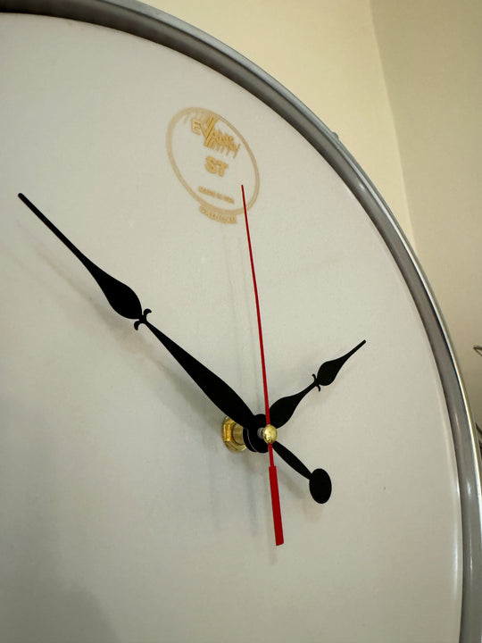 Evans Drum Clock / Wall Feature 12" Drum Clock / Red / Upcycle