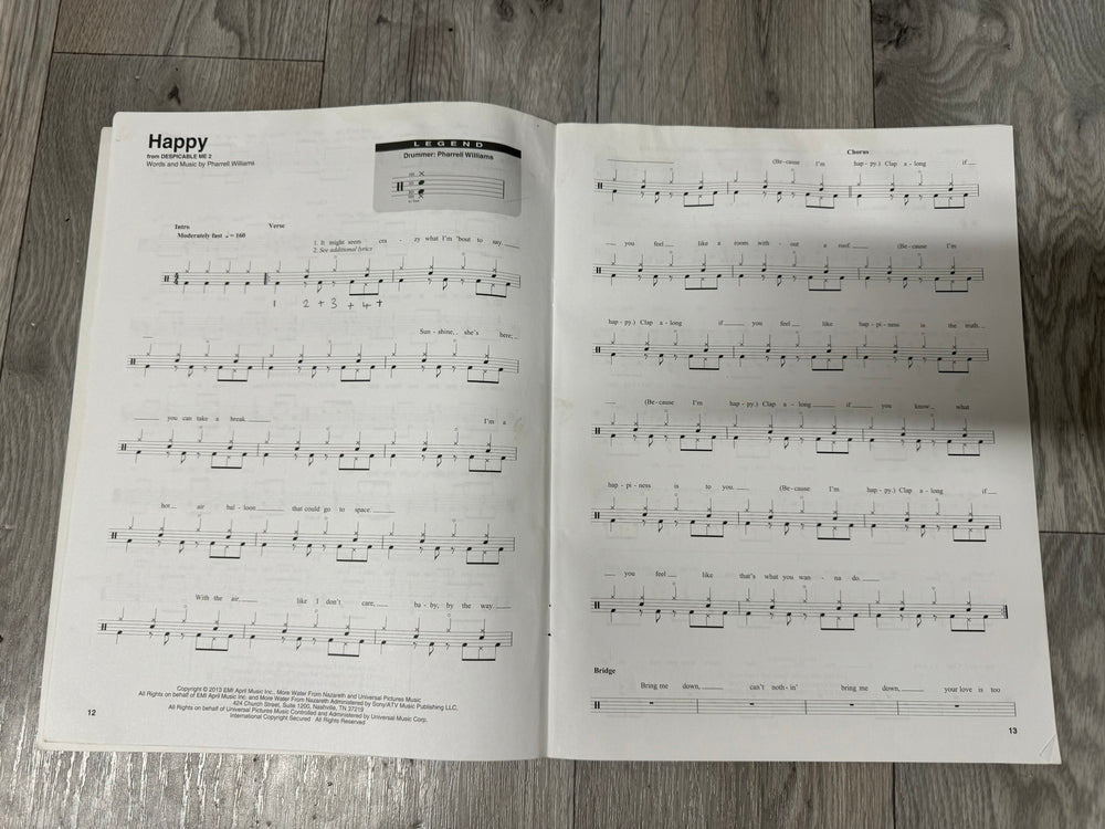 Drum Book Rock Songs for Kids / Play Along Music Notation
