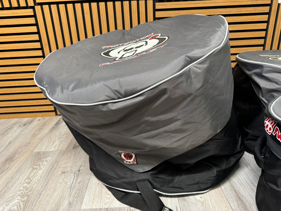 Protection Racket Nut Drum Case Set x4 / 22" 14" 12" 10" / Soft Cases #OX54