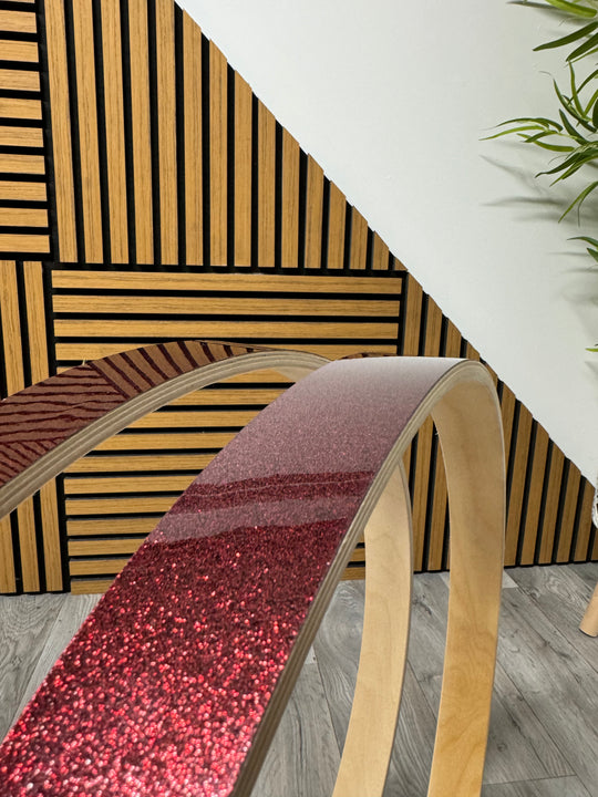 Natal Bass Drum 22” Wooden Hoops Rims Hardware / Red Sparkle #OX92