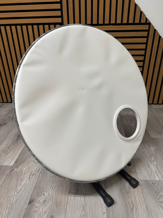 White Resonant Bass 222" Drum Head with Port Hole #VX40
