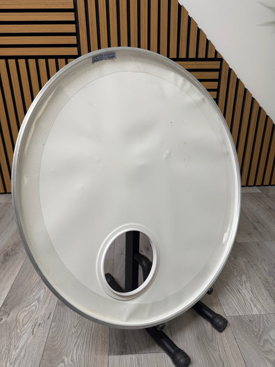 White Resonant Bass 222" Drum Head with Port Hole #VX40