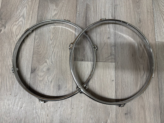 Gretsch 10” Drum Hoops Rims 6-Lug Hardware Tension #VX49