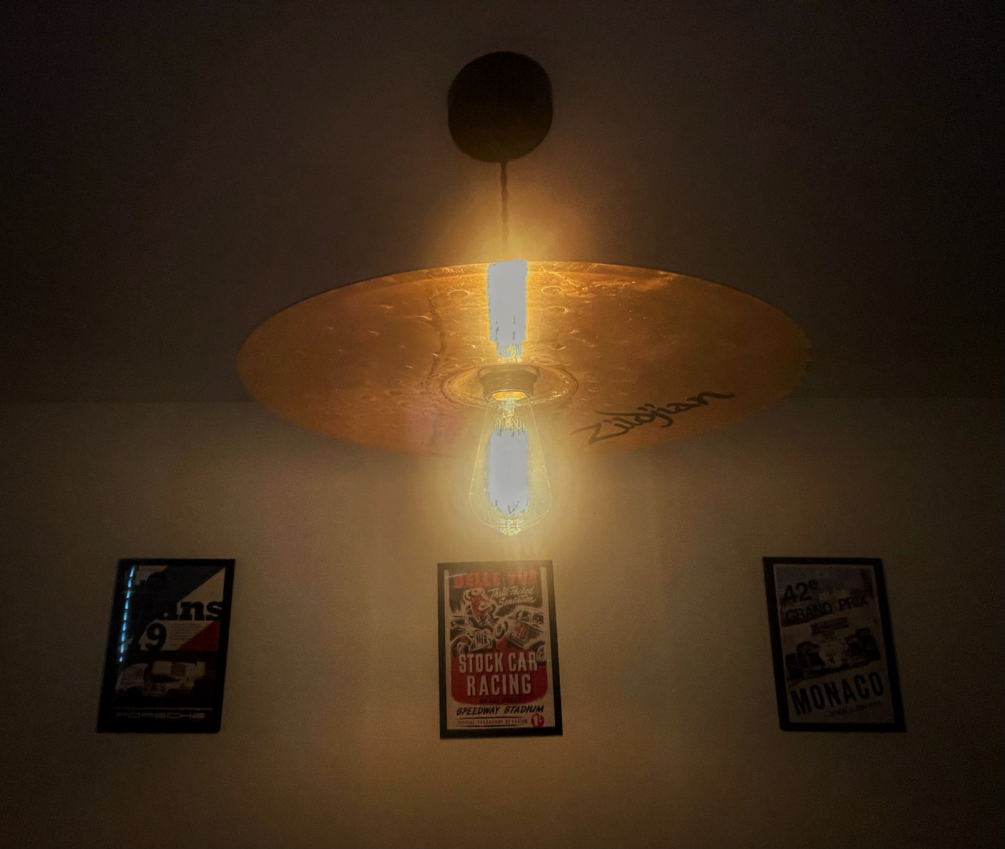 Zildjian Cymbal Light Fitting / Hanging Light Pendant / Upcycle / Drum Cymbal Lighting