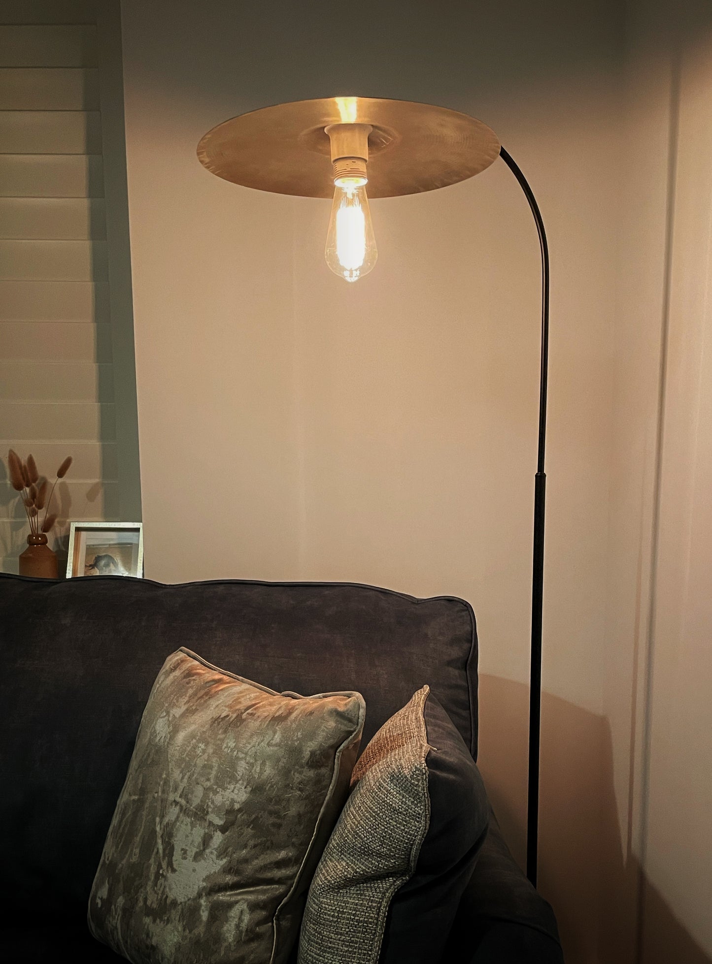 Cymbal Floor Lamp / Drum Lamp / Drum Cymbal Lamp / Matt Black Lamp / Drum Upcycle