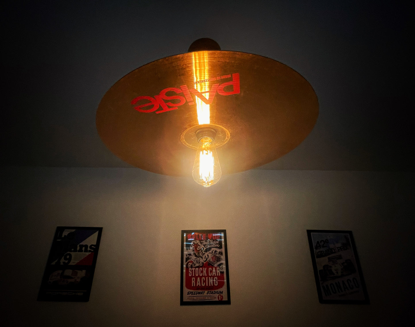 Paiste Cymbal Light Fitting / Hanging Light Pendant / Upcycle / Drum Cymbal Lighting