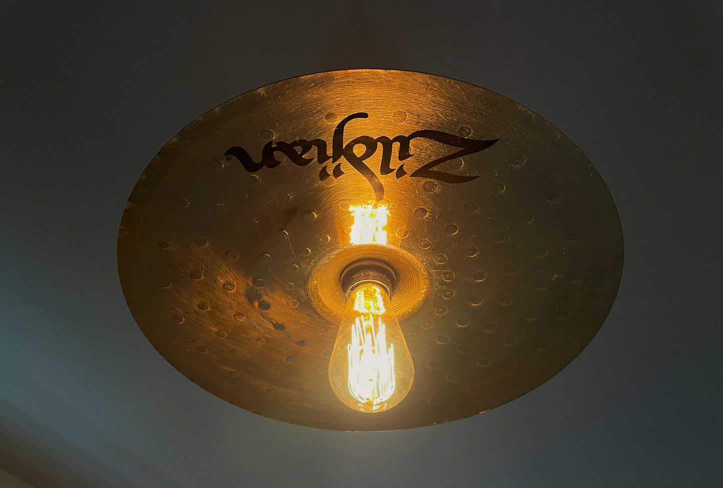 Zildjian Cymbal Light Fitting / Hanging Light Pendant / Upcycle / Drum Cymbal Lighting