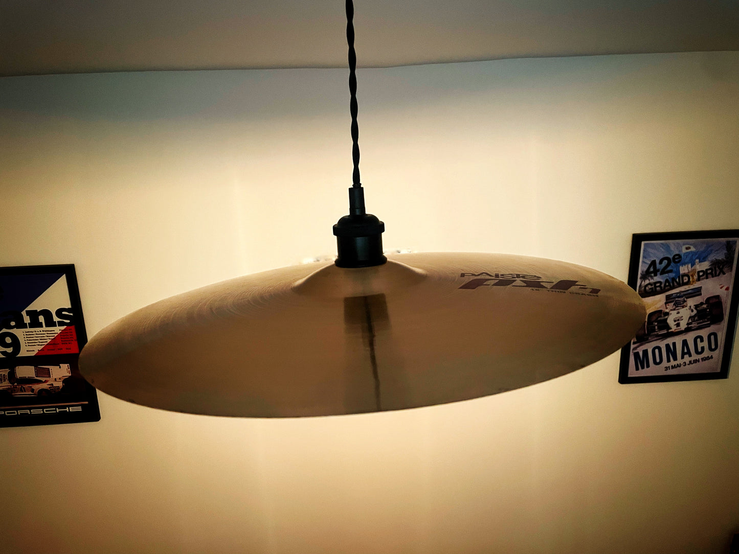 Paiste Cymbal Light Fitting / Hanging Light Pendant / Upcycle / Drum Cymbal Lighting