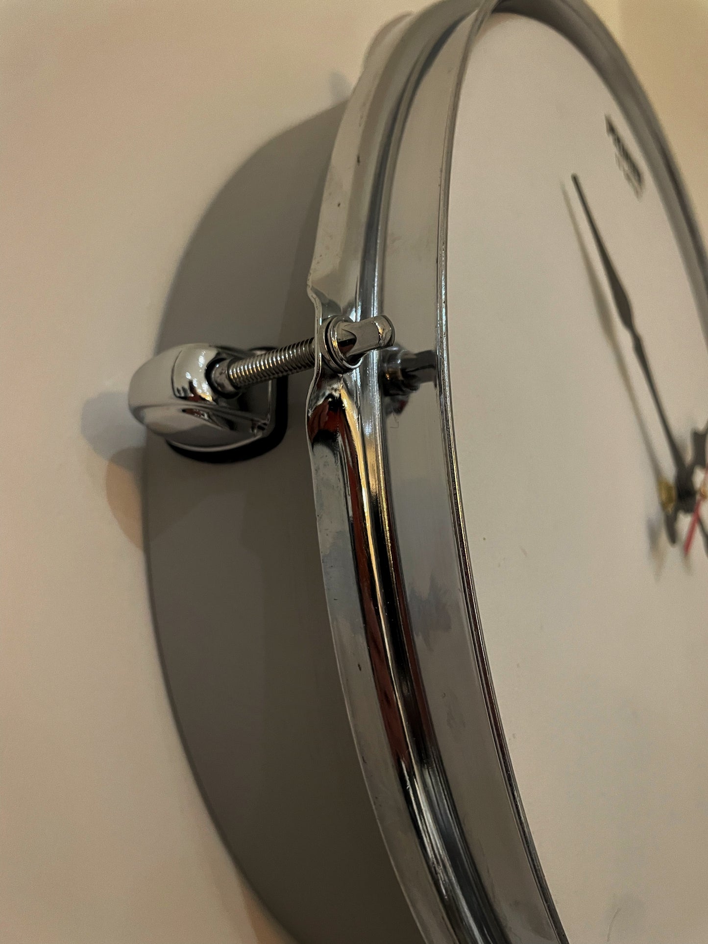 Premier Drum Clock / Wall Mounted 13” Drum Clock / Grey / Upcycled Drum
